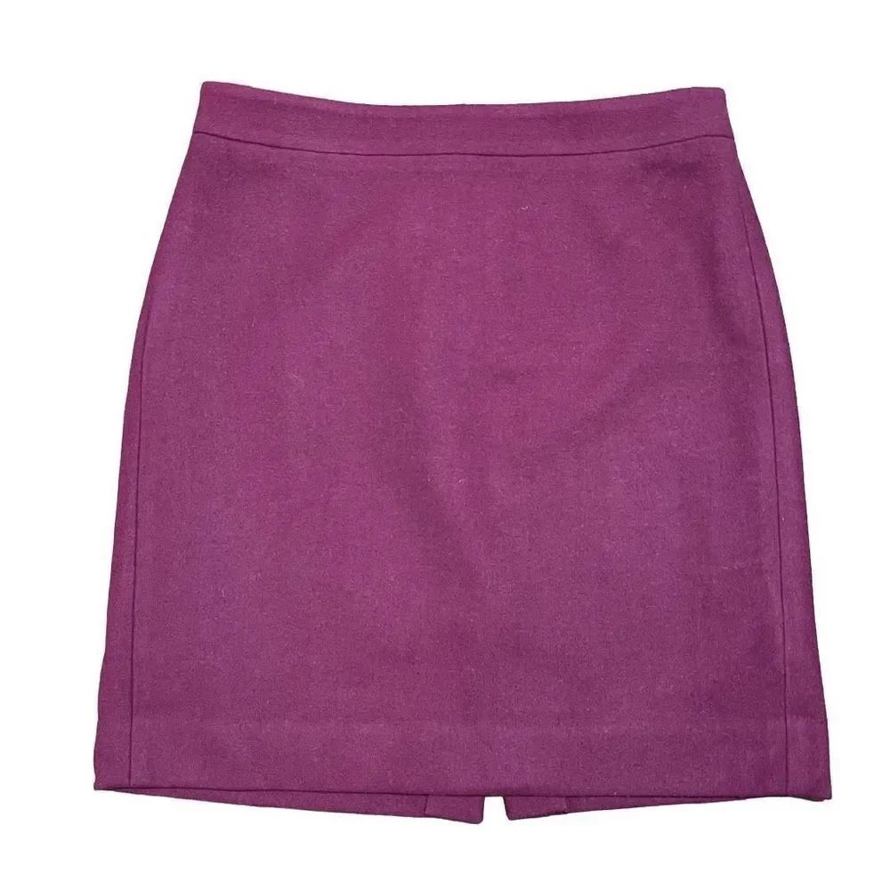 J. Crew Wool Burgundy Pencil Skirt